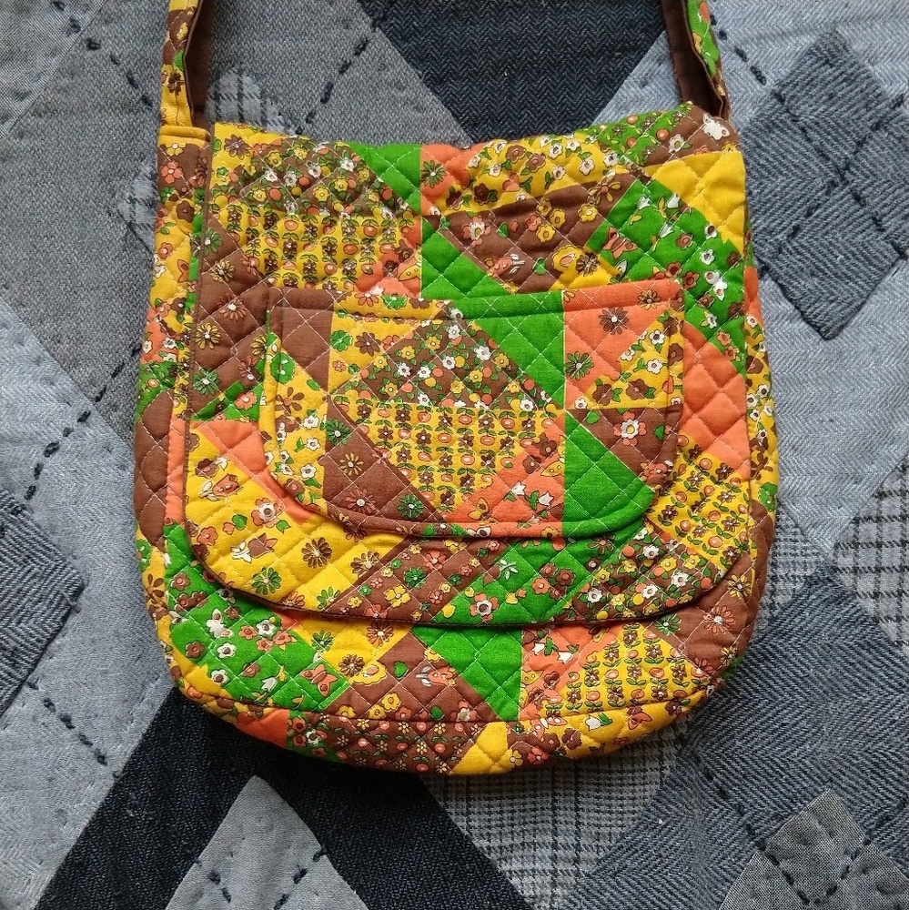 Vintage Handmade Quilted Shoulder Bag